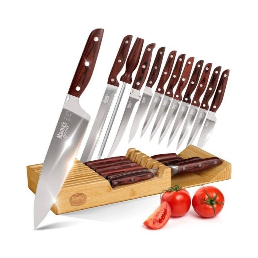 Mama's Professional Grade 12-Piece Knife Set Ultra-Sharp Stainless Steel Knives